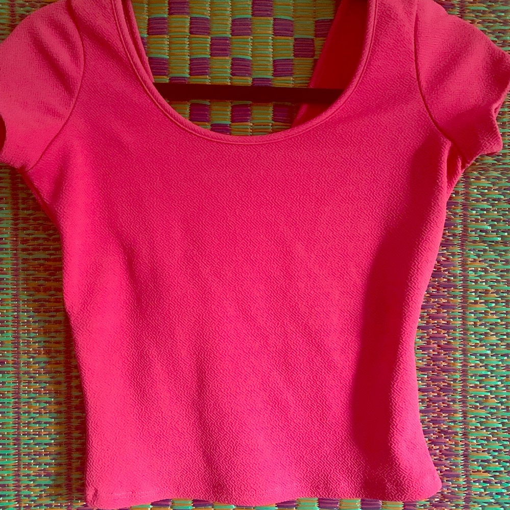 Hot pink fitted shirt